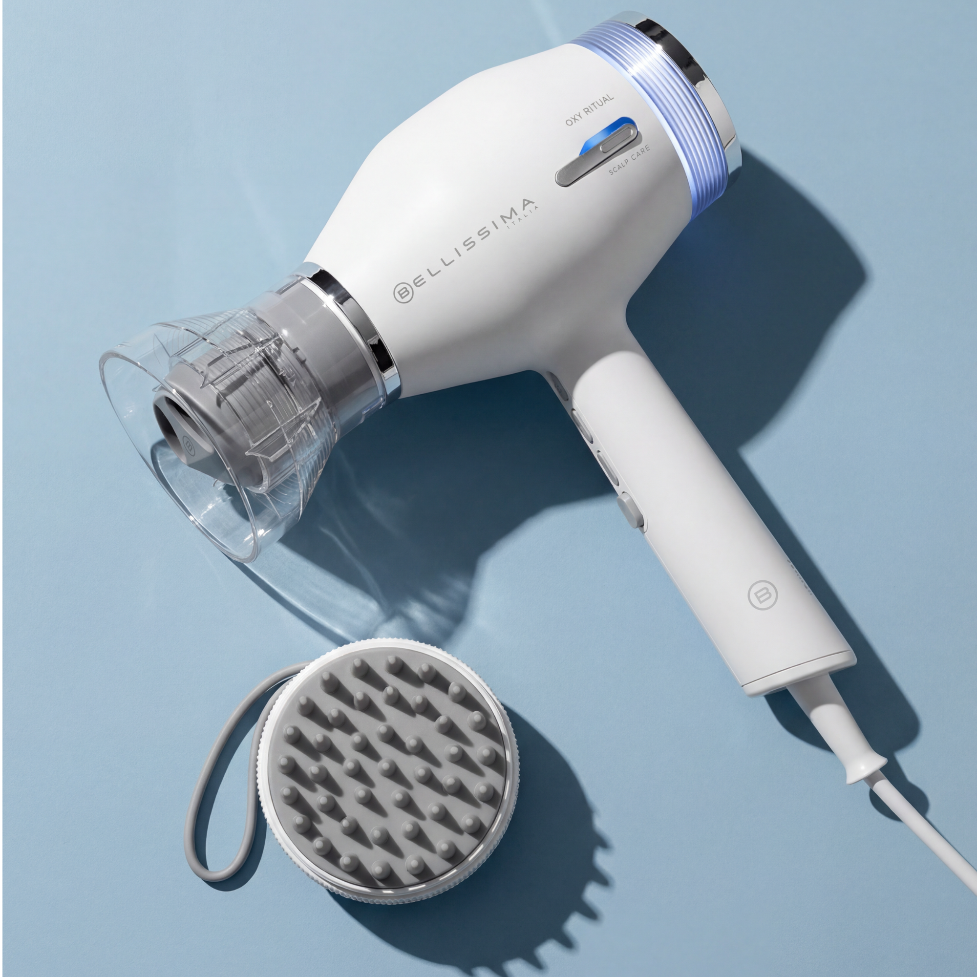 Kit asciugacapelli professionale con ossigeno attivo Oxy Ritual® e spazzola per massaggio al cuoio capelluto Scalp Care